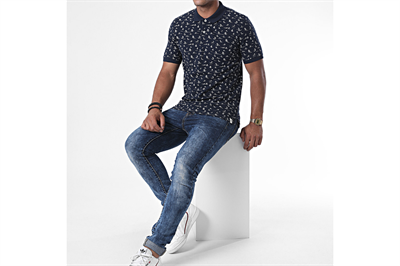 Jack&Jones 12171702 Navy Blazer/SLIM Erkek T-Shirt Lacivert Beyaz