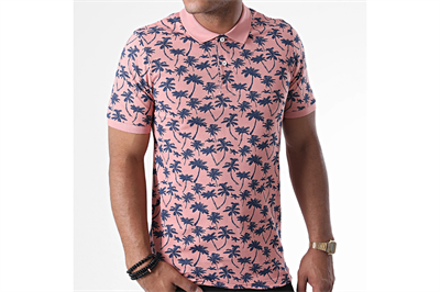 Jack&Jones 12171702 Rosette/SLIM Erkek T-Shirt Pembe Lacivert