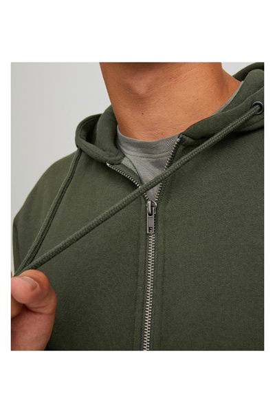 Jack&Jones 12210830 JJESTAR BASIC SWEAT ZIP HOOD Erkek Hırka Haki yeşil