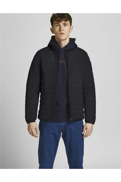 Jack&Jones 12211129 JJERECYCLE PUFFER COLOR Erkek Şişme Mont Siyah