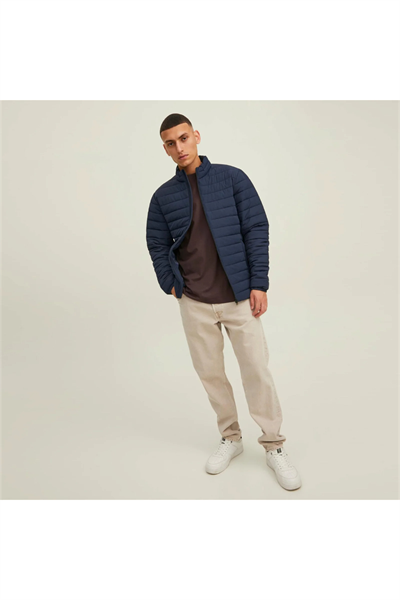 Jack&Jones 12211129 JJERECYCLE PUFFER COLOR Erkek Şişme Mont Lacivert