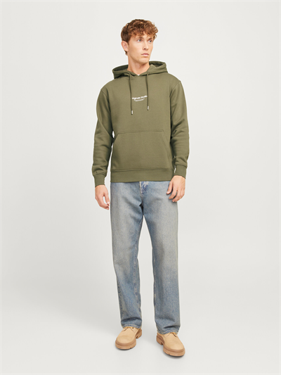 Jack&Jones 12241687 JORVESTERBRO SWEAT HOOD Erkek Sweat Shirt Haki yeşil