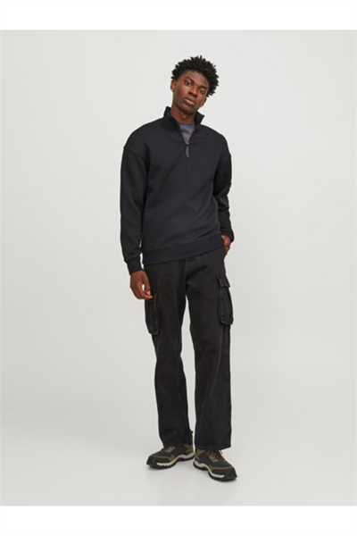 Jack&Jones 12245404 JCOBLACK Erkek Sweat Siyah