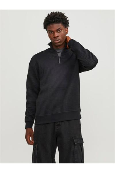 Jack&Jones 12245404 JCOBLACK Erkek Sweat Siyah