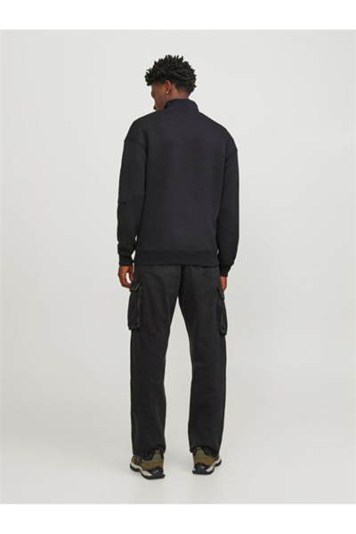 Jack&Jones 12245404 JCOBLACK Erkek Sweat Siyah