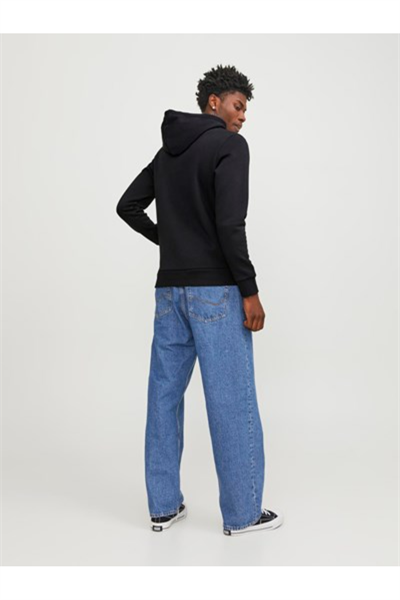 Jack&Jones 12250682 JJEJEFF CROP LOGO SWEAT Erkek Siyah