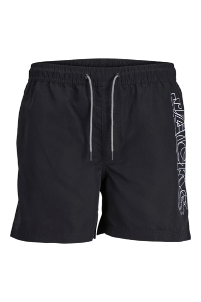Jack&Jones 12253118 JPSTFIJI JJSWIM DOBULE LOGO Erkek Yüzme Şortu Siyah