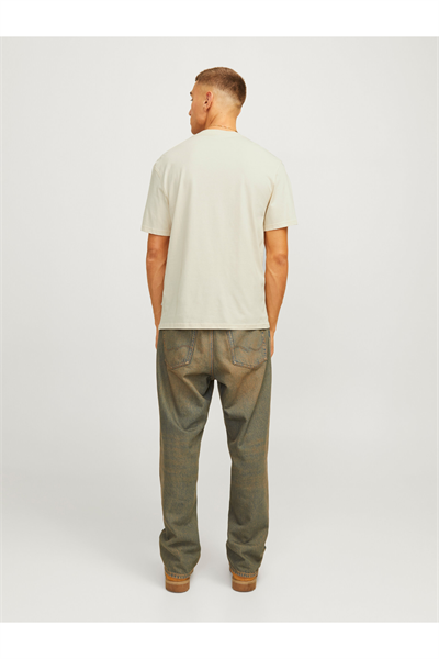 Jack&Jones 12262662 JORPORTLAND BLOCK BRANDING SS CN LN Erkek T-Shirt bej