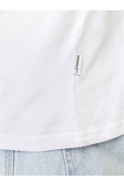 Jack&Jones 12262662 JORPORTLAND BLOCK BRANDING SS CN LN Erkek T-Shirt Beyaz