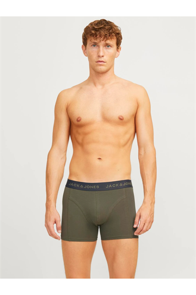 Jack&Jones 12267052 JACLOUI TRUNKS 3 PACK Erkek Boxer Haki Siyah