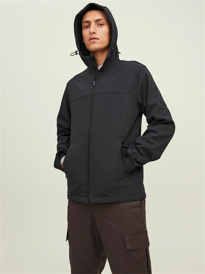 Jack&Jones JJEmarvin Hood Softshell Noos 12212363 Erkek Siyah Ceket Siyah