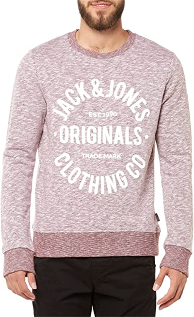 Jack&Jones Jorclemens Sweat Crew 12112149 Erkek Pembe Sweatshirt Pembe