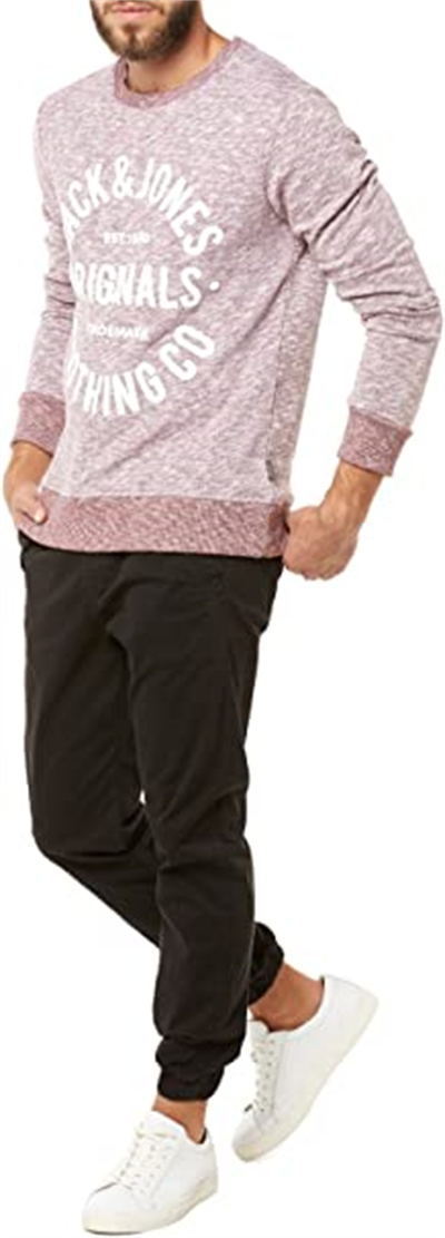 Jack&Jones Jorclemens Sweat Crew 12112149 Erkek Pembe Sweatshirt Pembe