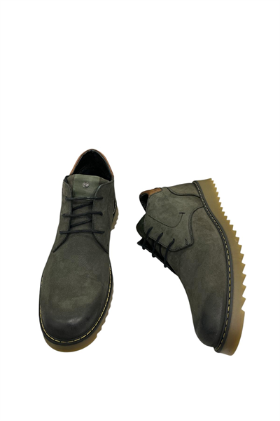 James Franco 6210 44858 Antrasit Hakiki Deri Erkek Bot Haki yeşil