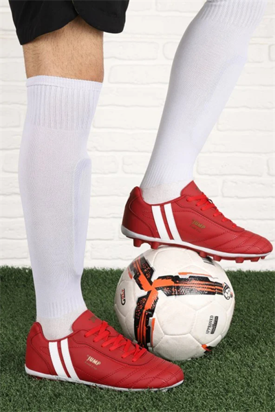 Jump 13256 Çim Saha Erkek Futbol Ayakkabı Kırmızı Beyaz