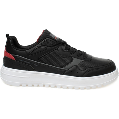 Jump 28019 C-Black/Red Erkek Sneaker Günlük Spor Ayakkabı Siyah Kırmızı