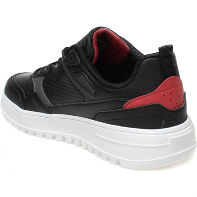 Jump 28019 C-Black/Red Erkek Sneaker Günlük Spor Ayakkabı Siyah Kırmızı