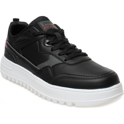 Jump 28019 C-Black/Red Erkek Sneaker Günlük Spor Ayakkabı Siyah Kırmızı