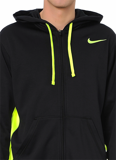 Nike 465786 Erkek Siyah Yeşil Üst Eşofman Kapşonlu Siyah Yeşil