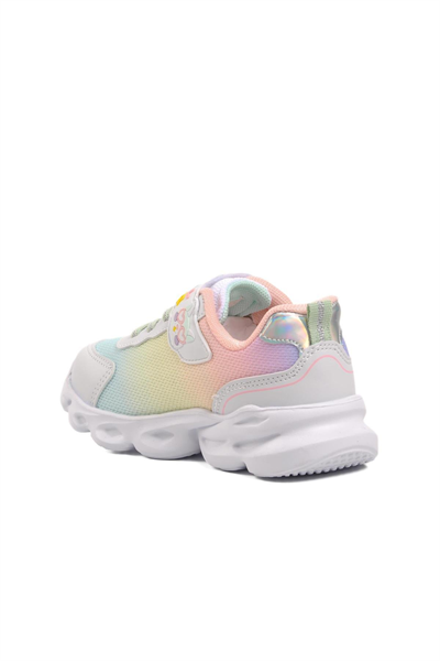 Pepino 1415-P Beyaz-Pudra Cırtlı Kız Çocuk Spor Ayakkabı Beyaz