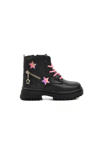 Pepino 1525 Filet Kız Çocuk Botu Siyah Pembe