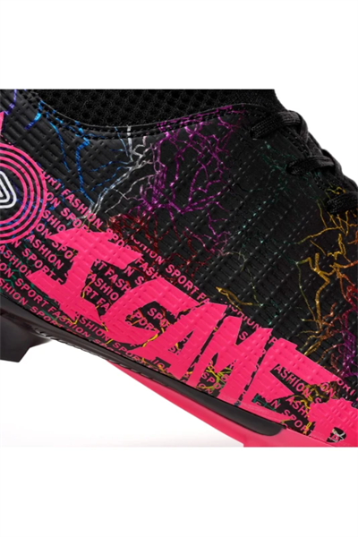 Playup MK-242-136 Erkek Krampon Ayakkabısı Siyah Pembe