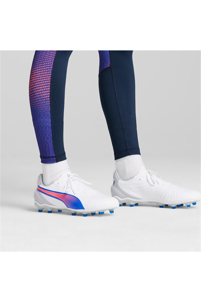 Puma 107863 02 KING MATCH FG/AG Erkek Krampon Beyaz Mavi