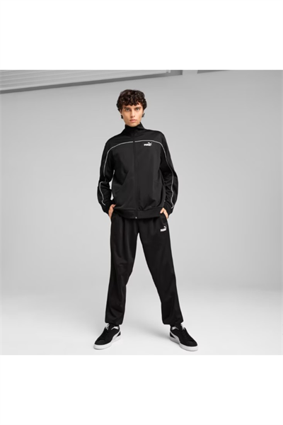 Puma 684852 01 Poly Piping Suit Erkek Eşofman Takımı Siyah Beyaz