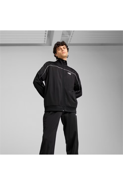 Puma 684852 01 Poly Piping Suit Erkek Eşofman Takımı Siyah Beyaz