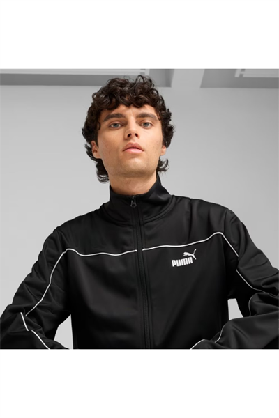 Puma 684852 01 Poly Piping Suit Erkek Eşofman Takımı Siyah Beyaz