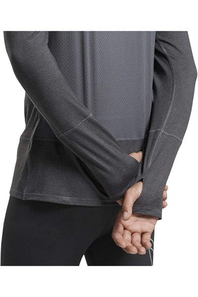 Reebok FK6478 RE Quarter Zip Yarı Fermuarlı Erkek Sweatshirt Füme