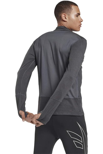 Reebok FK6478 RE Quarter Zip Yarı Fermuarlı Erkek Sweatshirt Füme