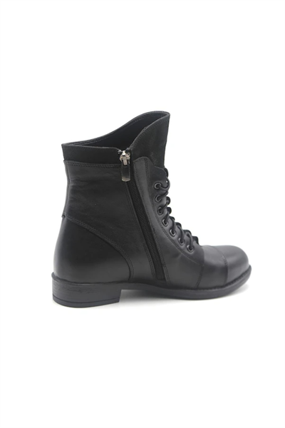 Scavia 502 Ortopedik Hakkiki Deri Kadın Botu Siyah