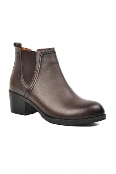 Scavia 636 Ortopedik Hakkiki Deri Kadın Botu Kahverengi