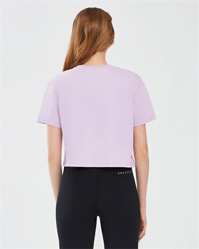 Skechers S221460-505 W Graphic Tee Shiny Logo Kadın T-shirt Lila