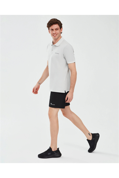 Skechers S241165-035 M Organic Coll. Short Short Sleeve Erkek Polo T-Shirt Gri