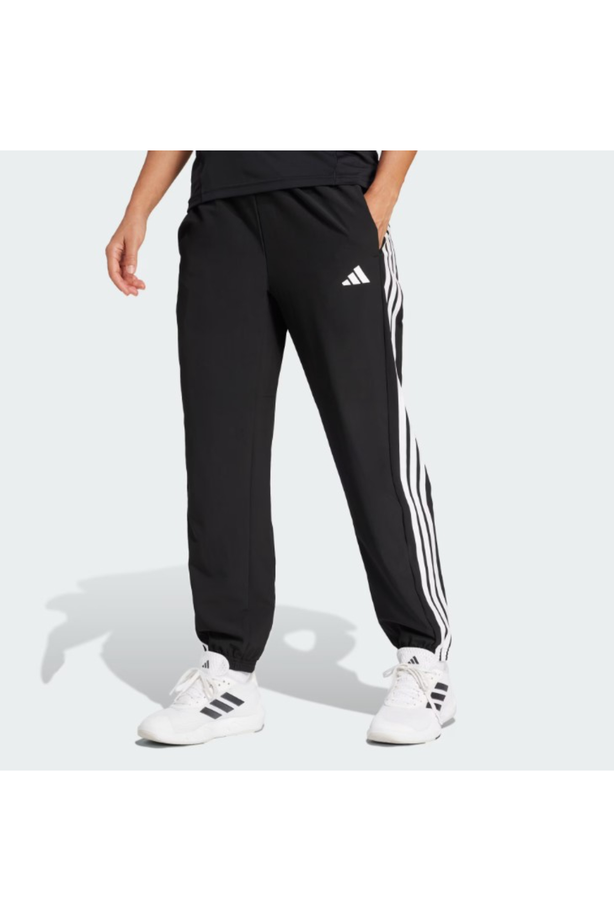 Adidas JI8313 WE 3S WOVEN PT Kadın Alt Eşofman Siyah Beyaz