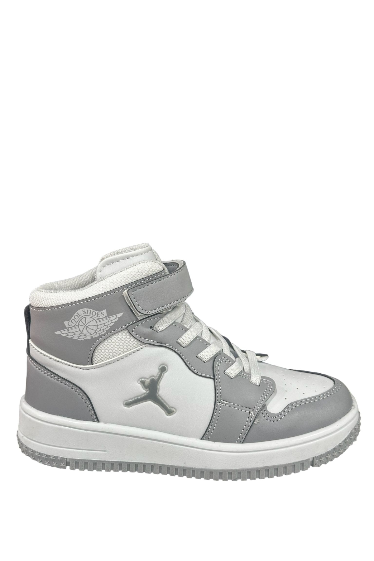 BoBe KIDS Haykat Uzun FLT Çocuk Sneaker Gri beyaz