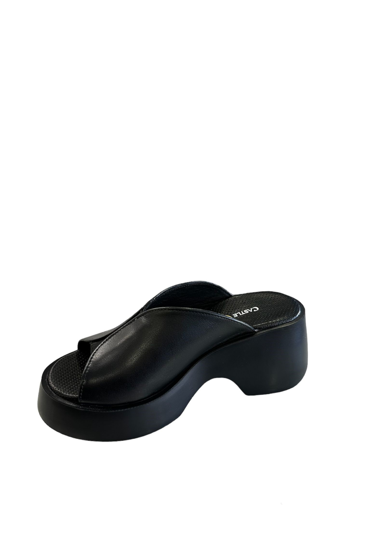 Castle Black 42614 Kadın Hakiki Deri Yazlık Terlik Siyah