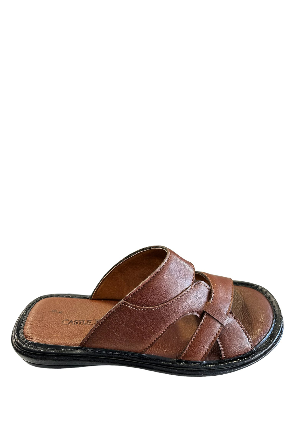 Castle Black 8521 Erkek Hakiki Deri Terlik Taba