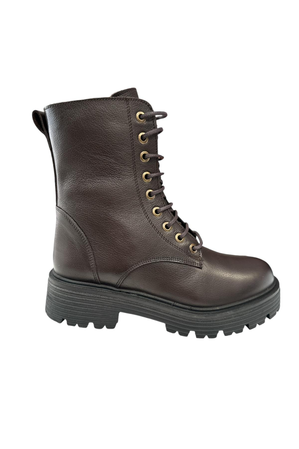 Castle Black YLDZ-23820-1 Kadın Hakiki Deri Bot Kahverengi