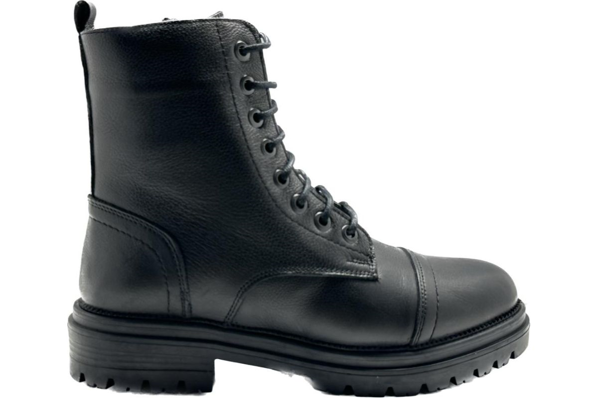 Castle Black YLDZ-3757-1 Siyah Hakiki Deri Kadın Bot Siyah