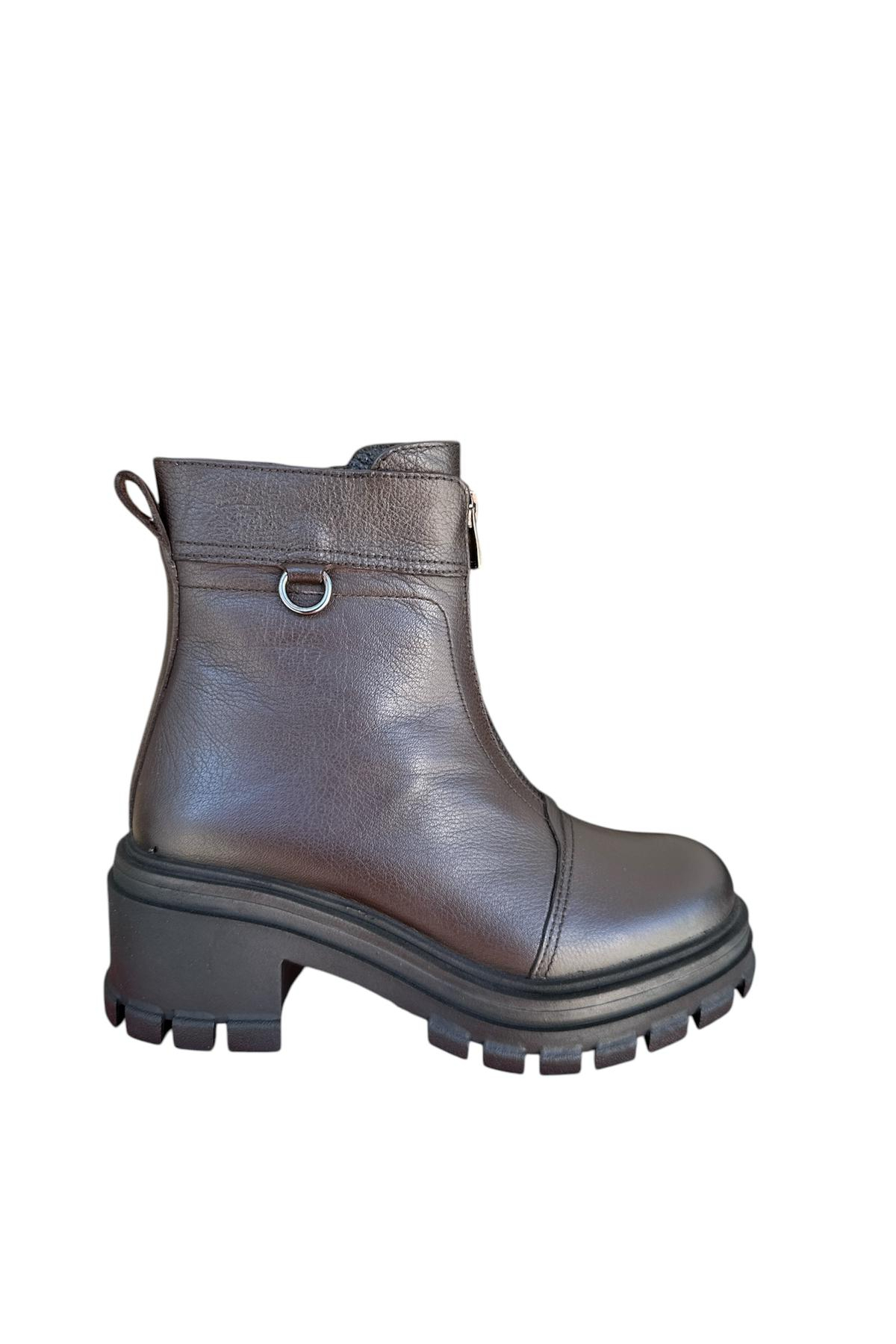 Castle Black YLDZ-52674-1 Kadın Hakiki Deri Klasik Bot Kahverengi