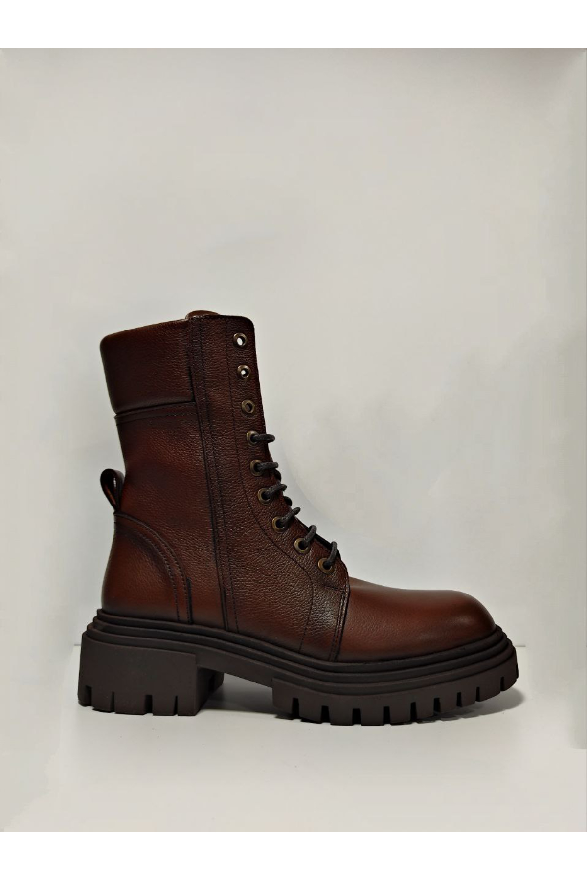 Castle Black YLDZ-9233-1 Hakiki Deri Kadın Bot Taba