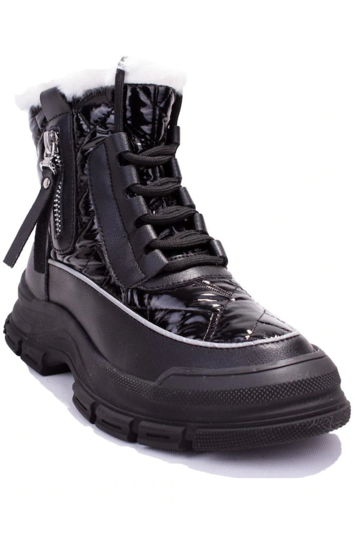 Gamelu 23KZ Bowl Bot Siyah Kürklü Kadın Bot Siyah
