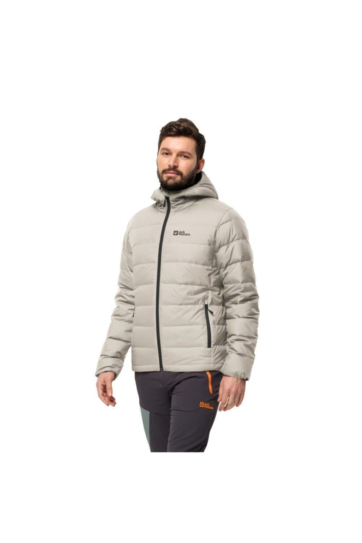 Jack Wolfskin 1207671_A0029 ATHER DOWN HOODY M Erkek Kaz Tüyü Mont bej