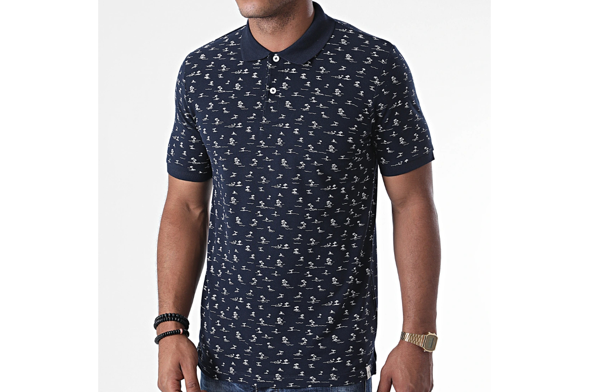 Jack&Jones 12171702 Navy Blazer/SLIM Erkek T-Shirt Lacivert Beyaz