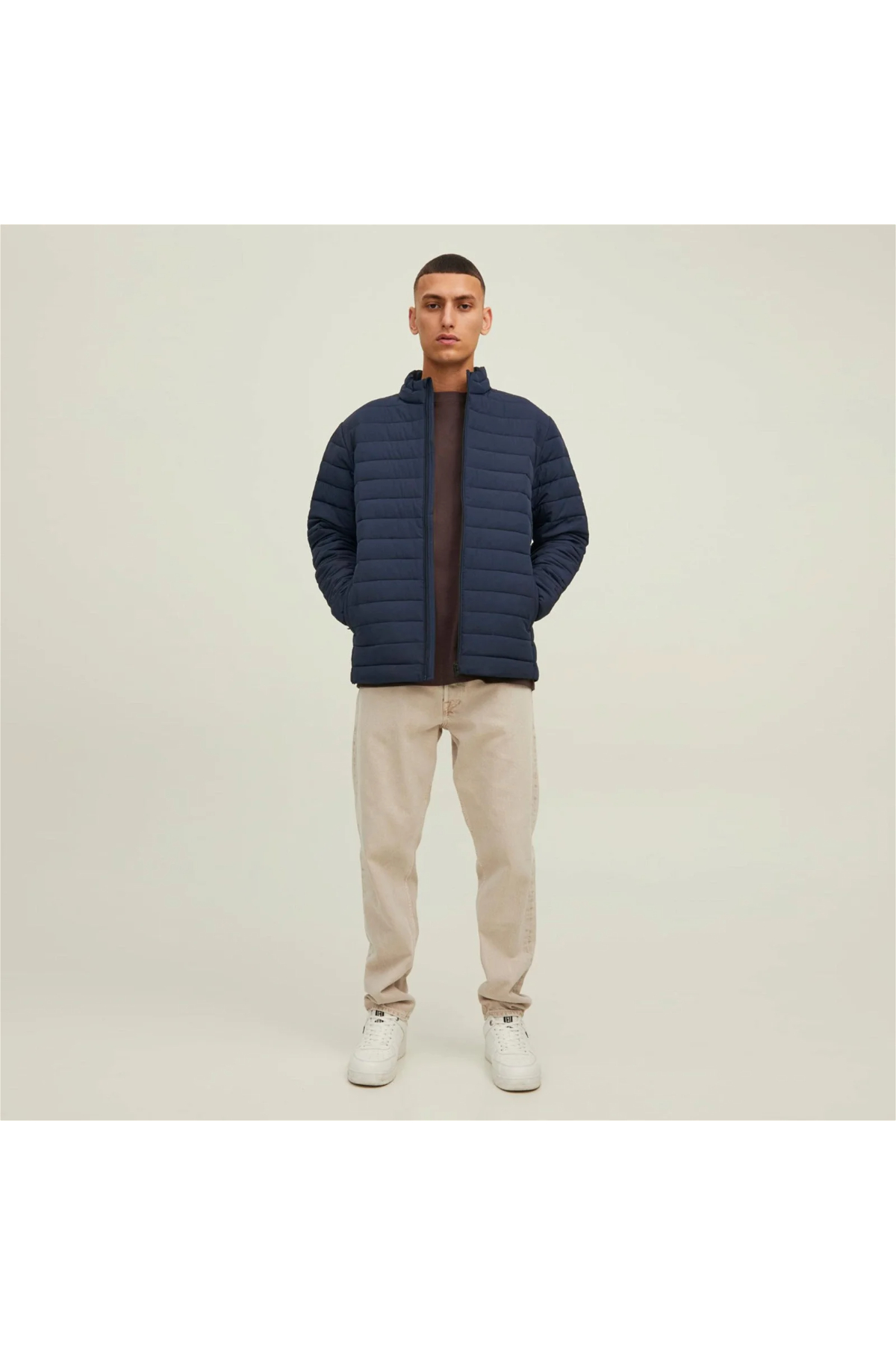 Jack&Jones 12211129 JJERECYCLE PUFFER COLOR Erkek Şişme Mont Lacivert