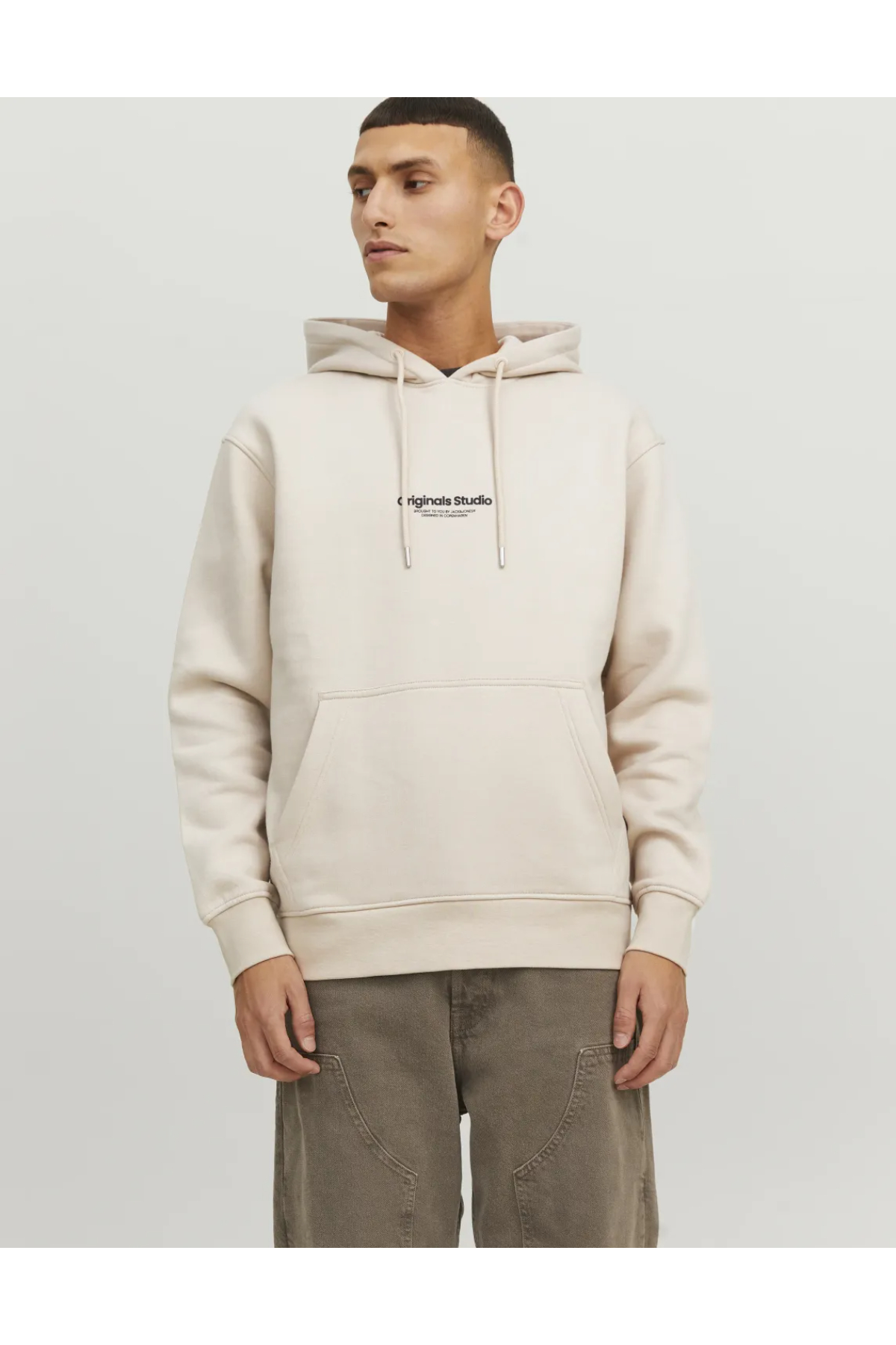 Jack&Jones 12241687 JORVESTERBRO Erkek Sweatshirt HOOD bej