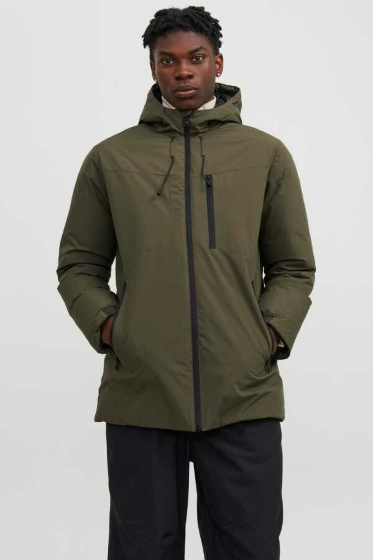 Jack&Jones 12256884 JJPAYNE PARKA JACKET Erkek Uzun Mont Haki yeşil